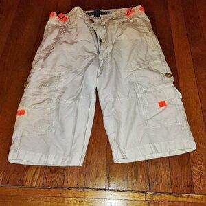 White Cargo Shorts From Wearfirst With Orange Accent Size 30